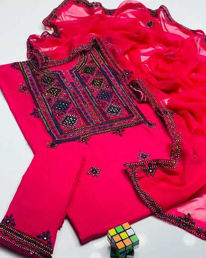 Balochi Emb Lawn -3pc