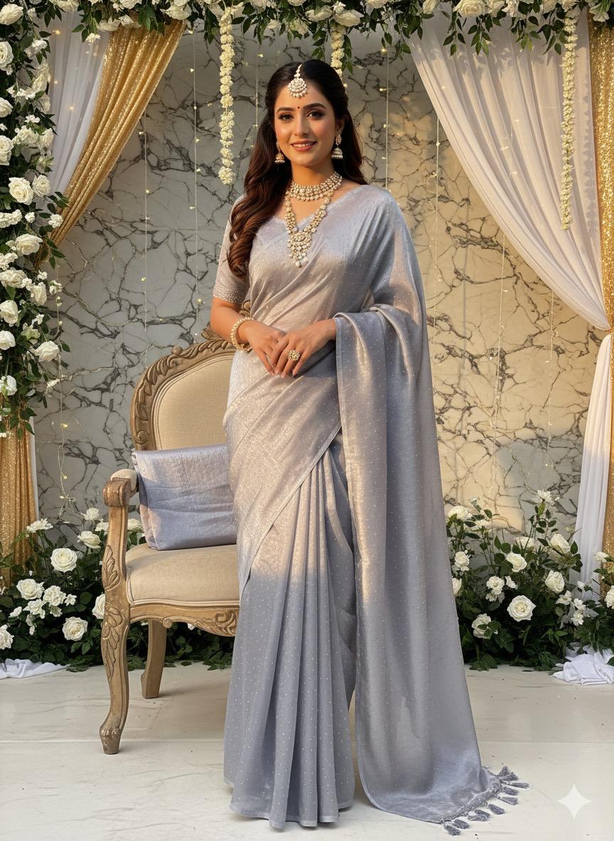 Korean Sheesha Silk sari