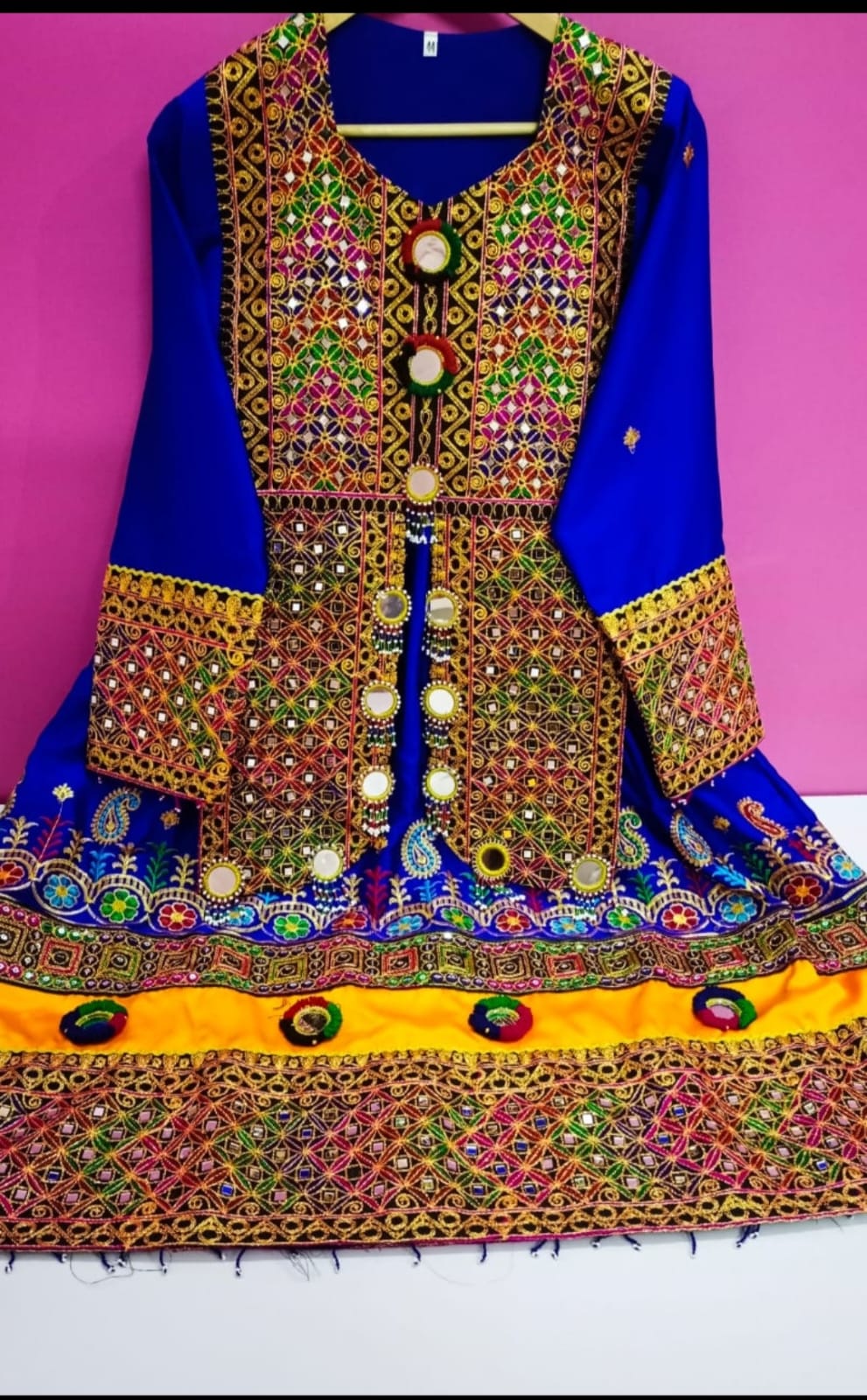 Stitched Pathani/Balochi/Afghani Silk Dress - 3 Piece