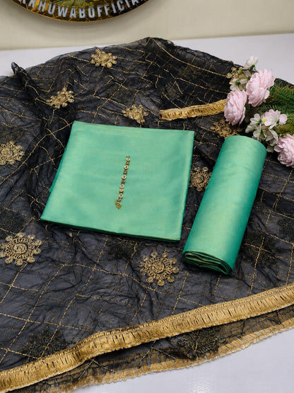 Two tone masouri Net Duppatta - 3 piece