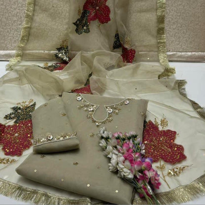 Organza Handpaint Duppata-2 Piece