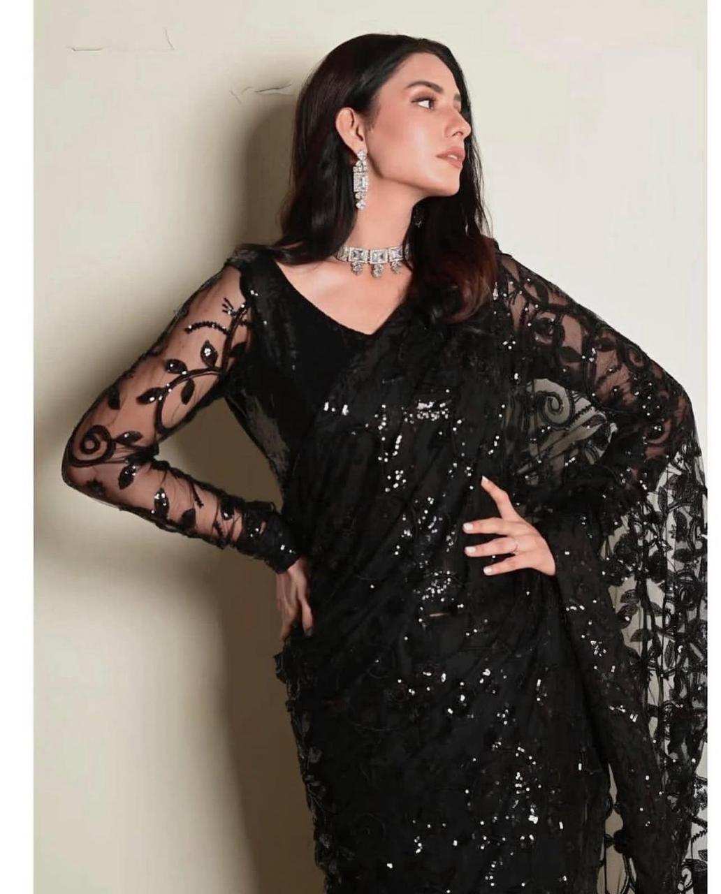 Sari 🥻 Soft net sequence Embroidered