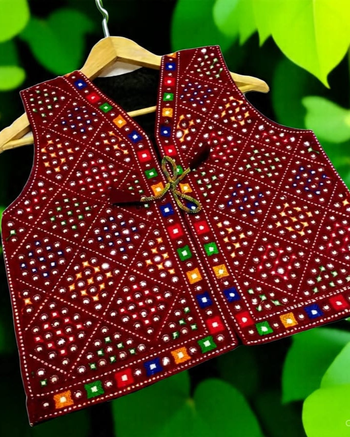 Multani Aari Hand Embroidered Trendy Waistcoat