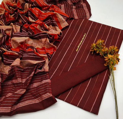 Eid Collection Multani Khadi Sussi with Heavy Velvet Dupatta - 3 Piece