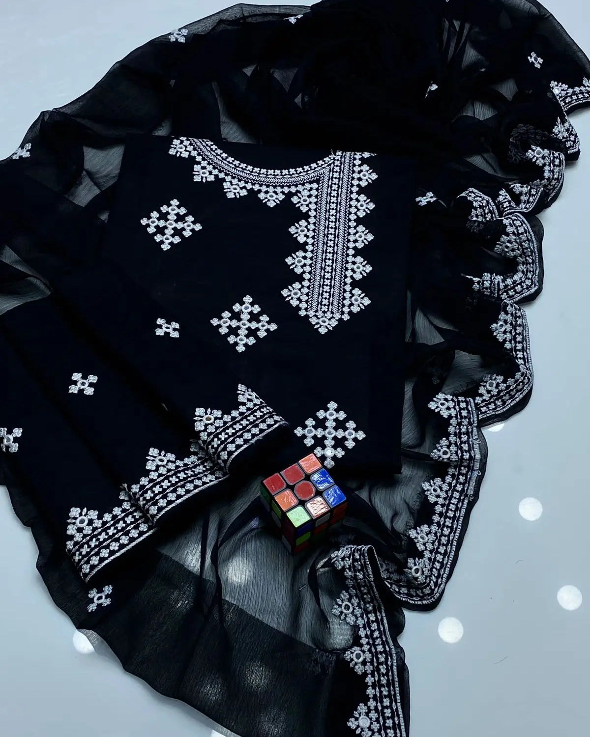 Sindhi Anarkha Style Lawn Cotton Heavy Embroidery - 3 Piece