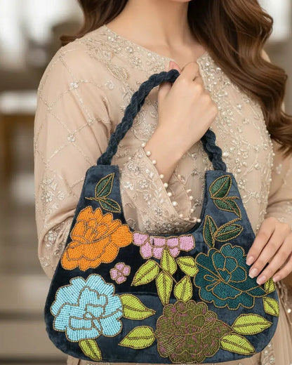 KHUWAB Signature Handmade Beaded Purse – Luxury Ethnic Evening Bag for Eid, Wedding & Party