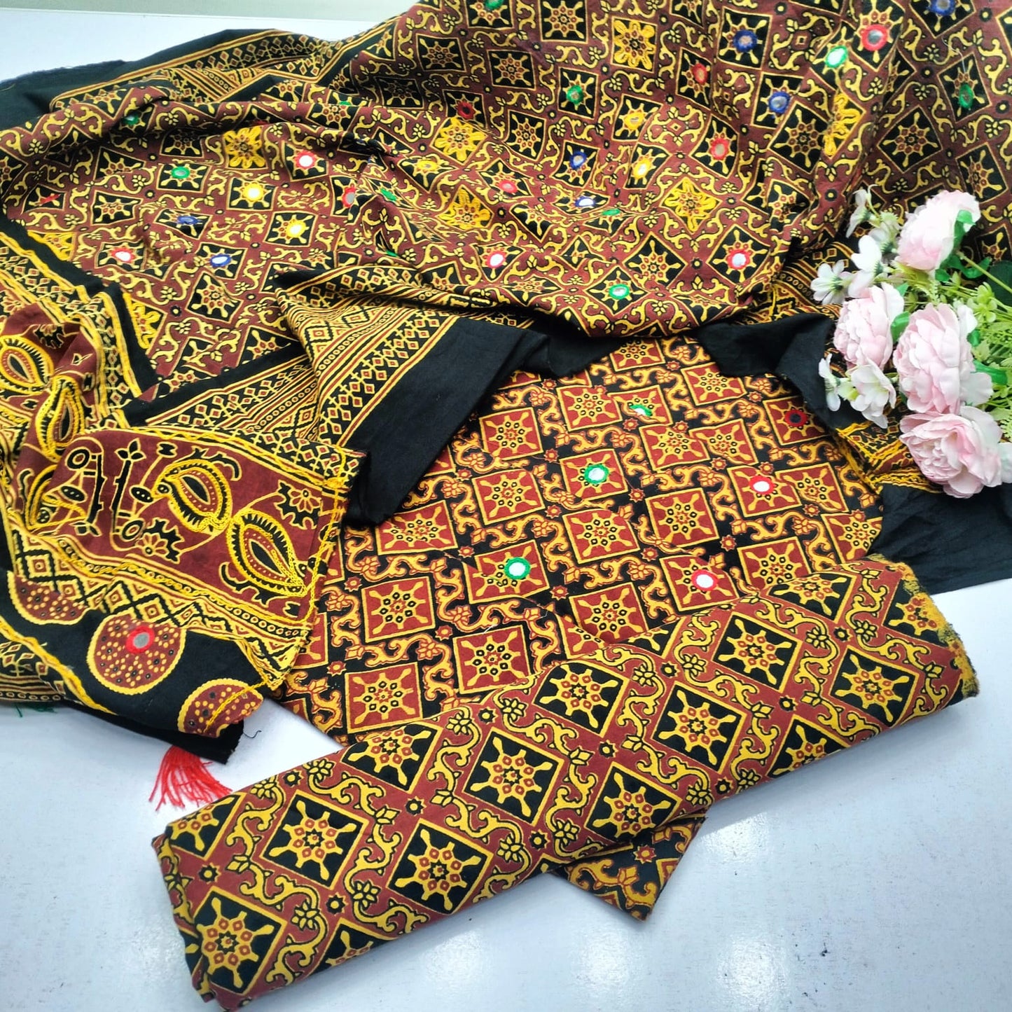 3pc Cotton Ajrak Dress