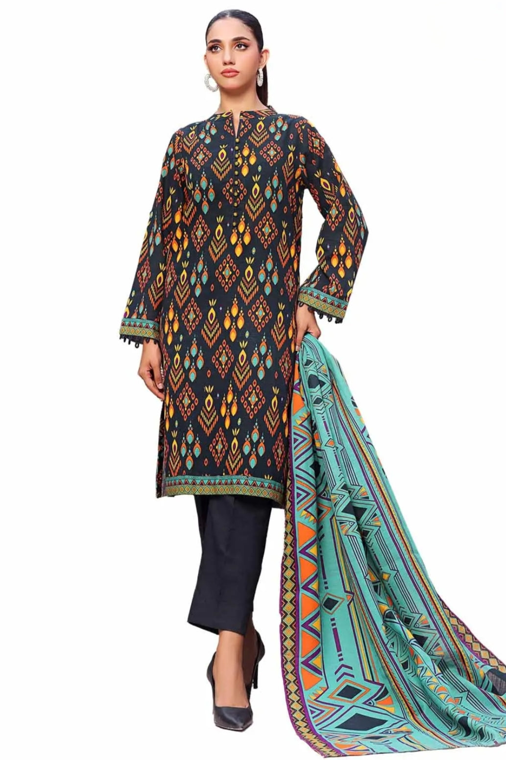 3 Piece Unstitched Printed Khaddar Suit SD-42132