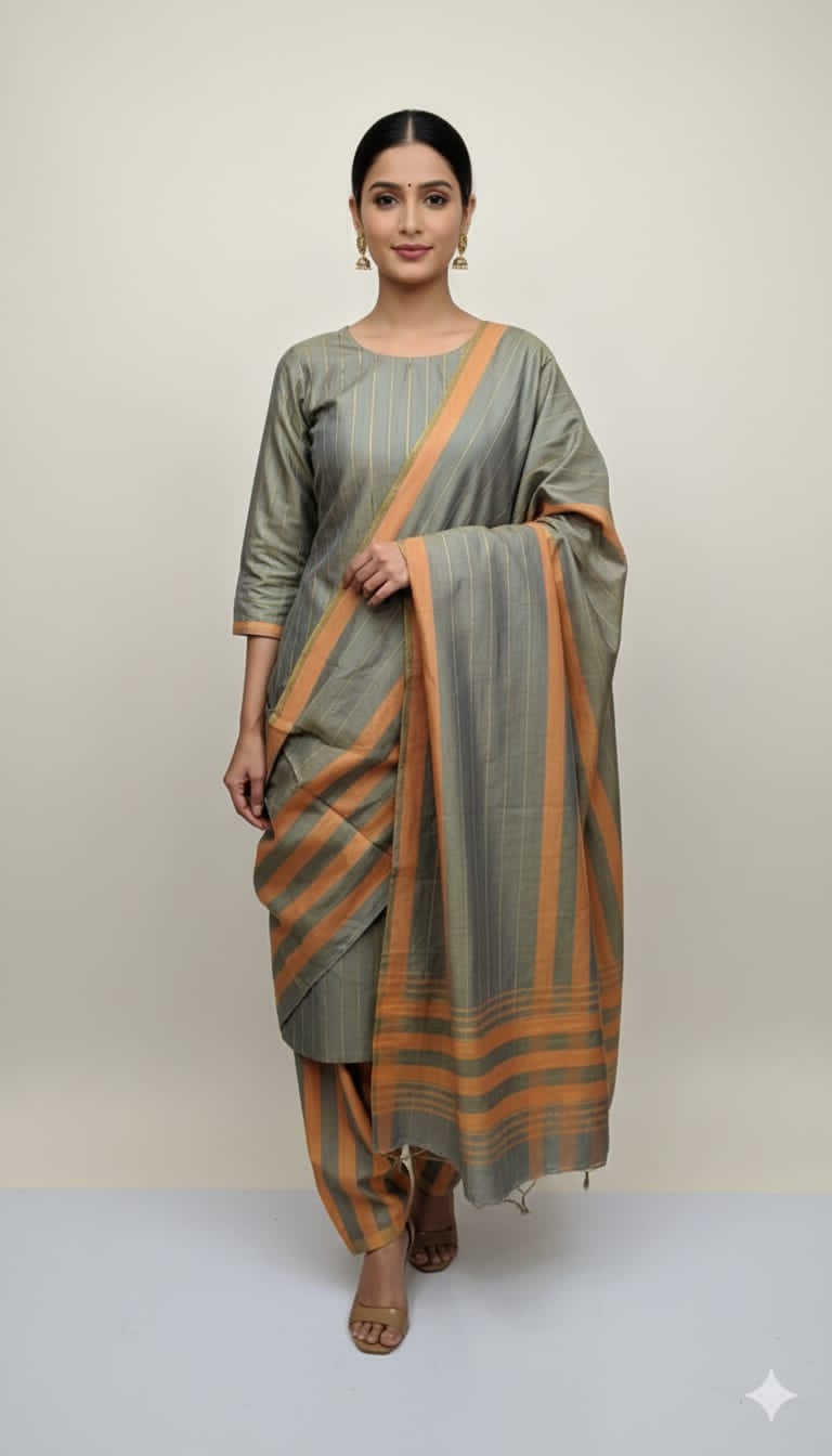 Eid Collection Multani Khadi Sussi with Heavy Velvet Dupatta - 3 Piece