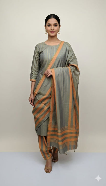 Eid Collection Multani Khadi Sussi with Heavy Velvet Dupatta - 3 Piece