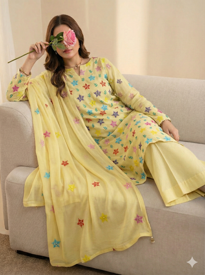 Hand embroidery Chiffon -2 piece