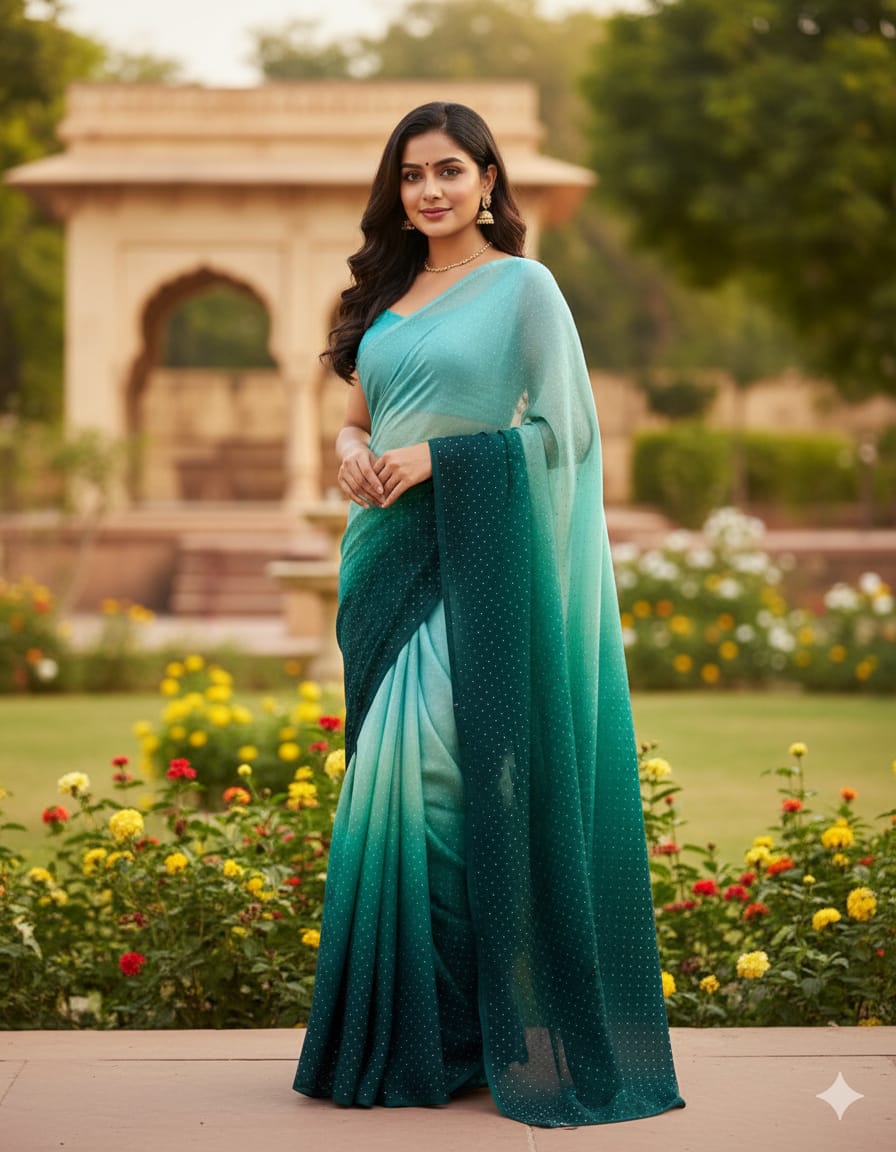 Korean Sheesha Silk sari tie & dyr