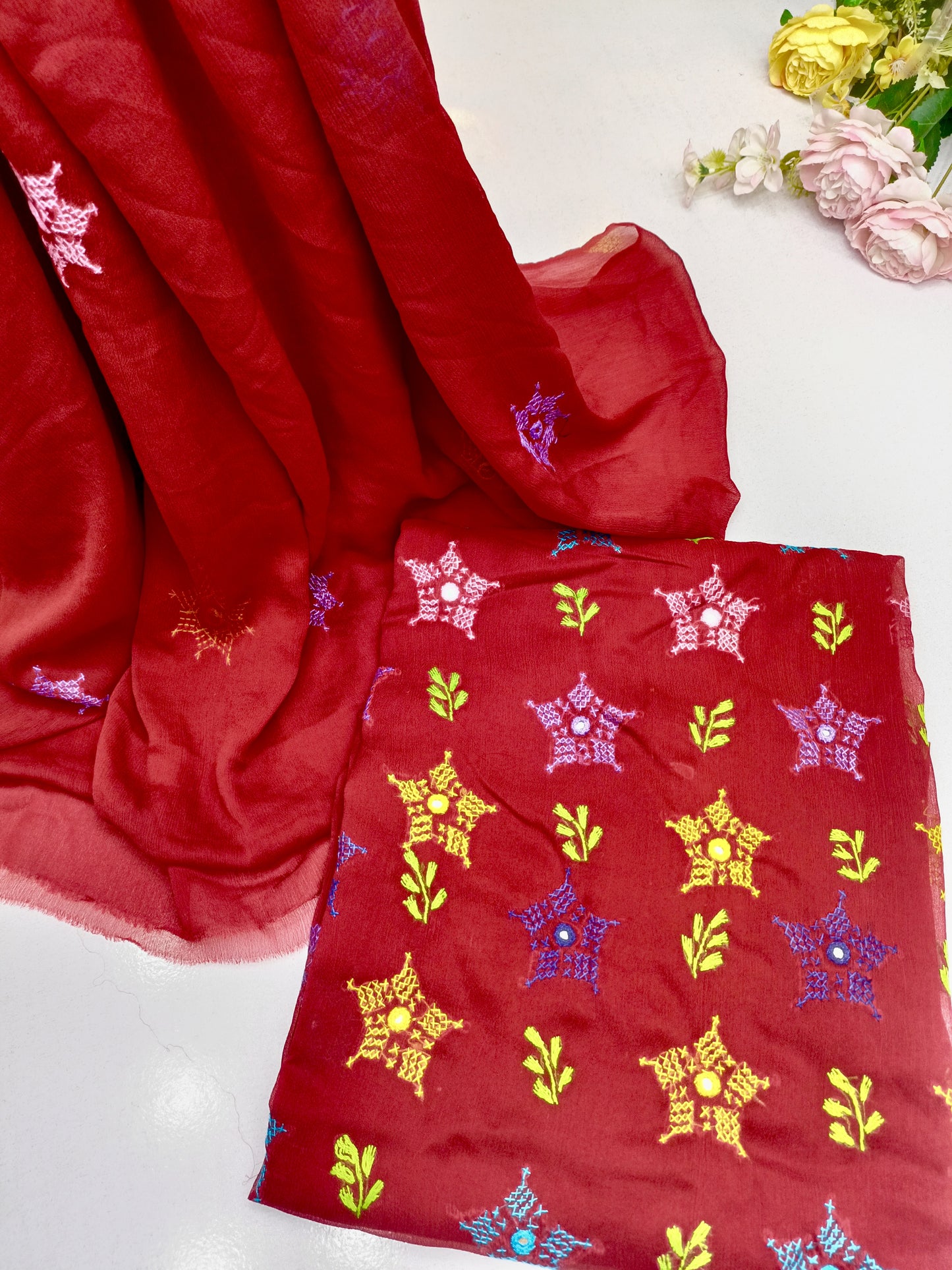 Hand embroidery Chiffon -2 piece