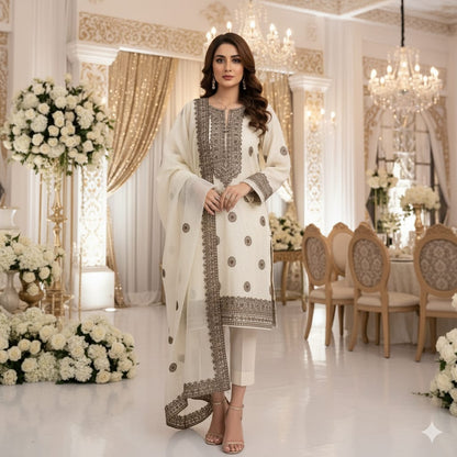 Khaadi Net Embroidered - 3 Piece