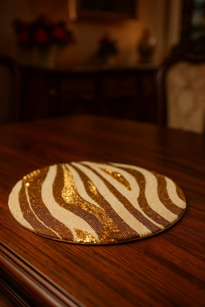 Artisan Beaded Table Mat – Handmade Home Accent