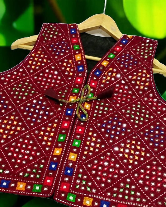 Multani Aari Hand Embroidered Trendy Waistcoat