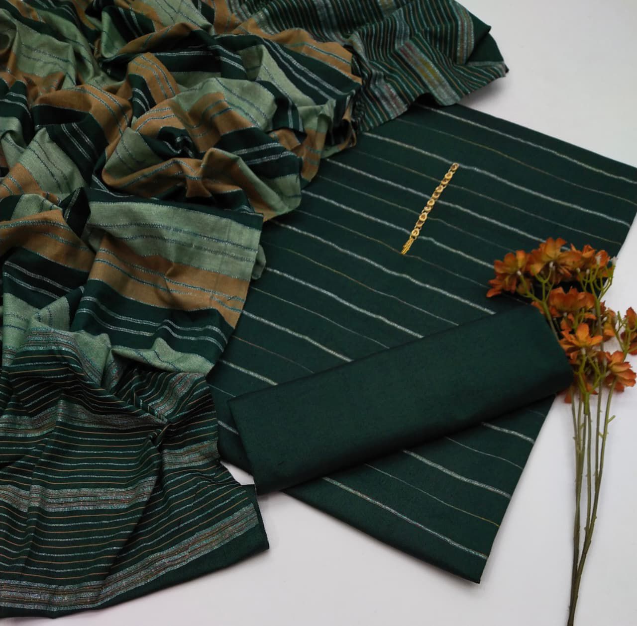 Eid Collection Multani Khadi Sussi with Heavy Velvet Dupatta - 3 Piece