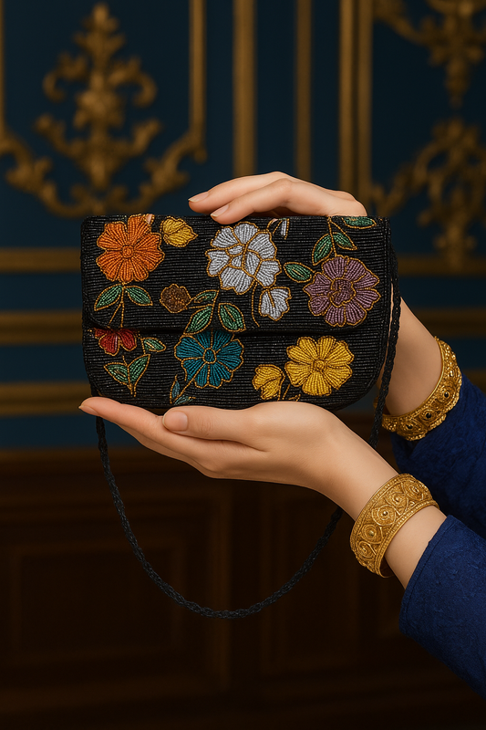 Premium Black Beaded Purse – Handmade & Stylish