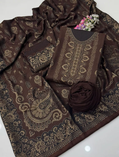 Premium Wool Jacquard – Full Heavy Shawl
3-Piece