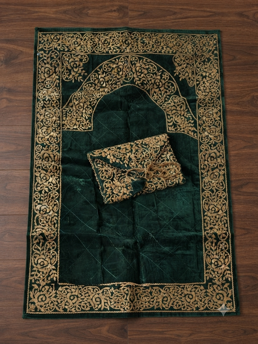 Pre Order_ 20 days making time_ Artisan Beaded Jaye Namaz – Handmade Prayer Mat_Half payment Advance