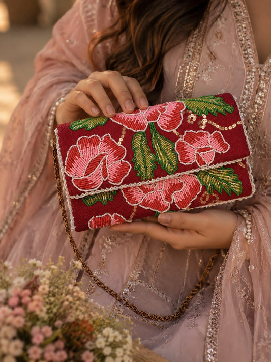 Fancy beaded clutch