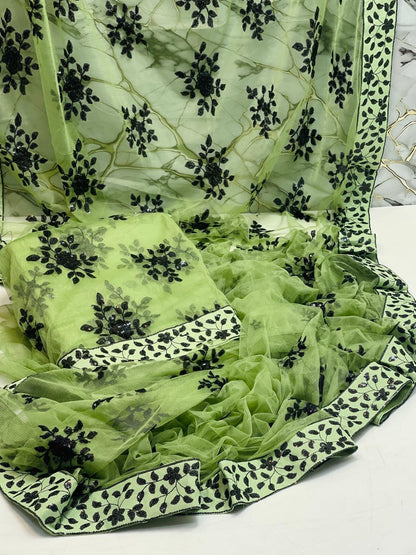 Sari 🥻 Soft net sequence Embroidered