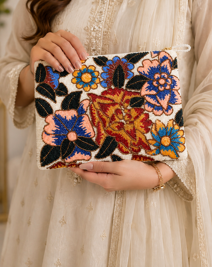 Beaded pouch