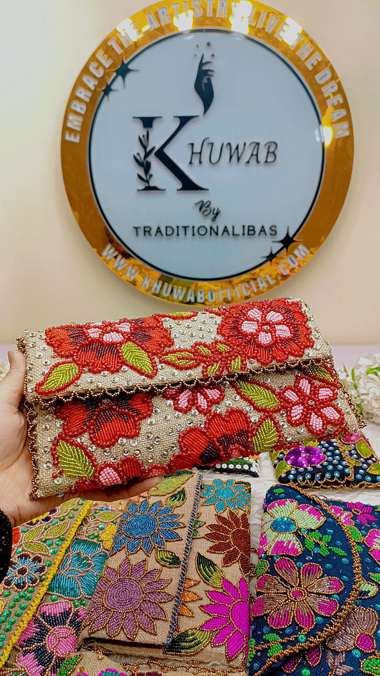 Handmade Beaded Clutch