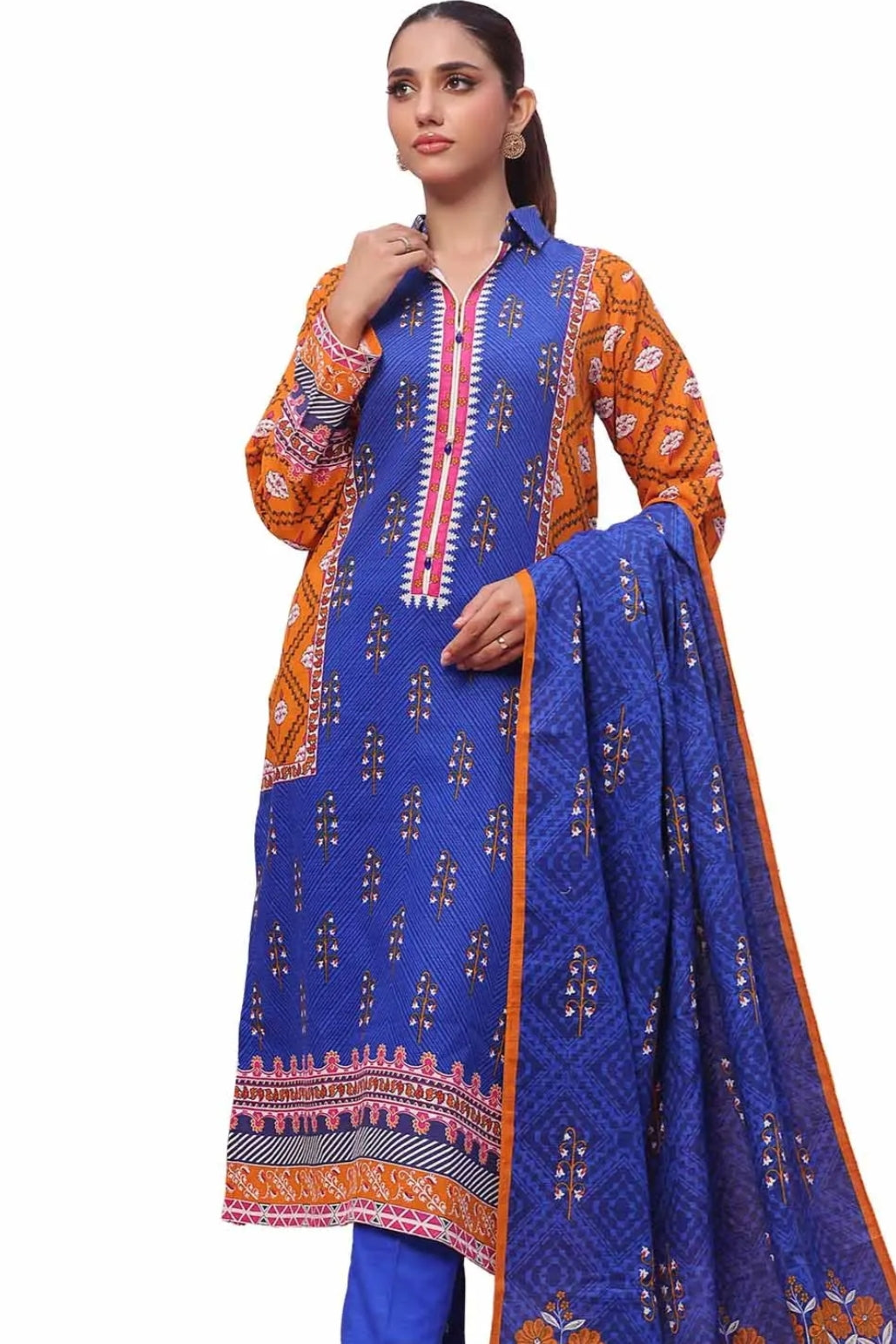 3 Piece Unstitched Printed Khaddar Suit SD-42113