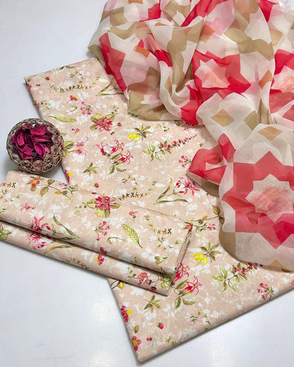 Swiss jacquard Lawn - 3 piece suit