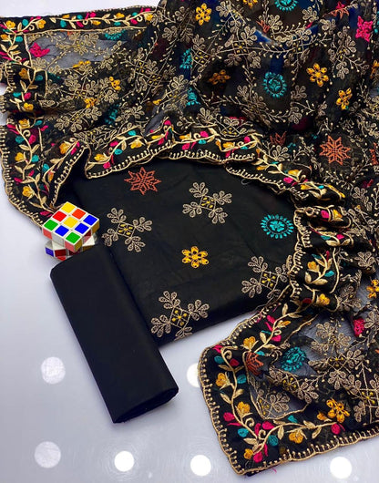 Khaddi net Embroidery - 3 piece