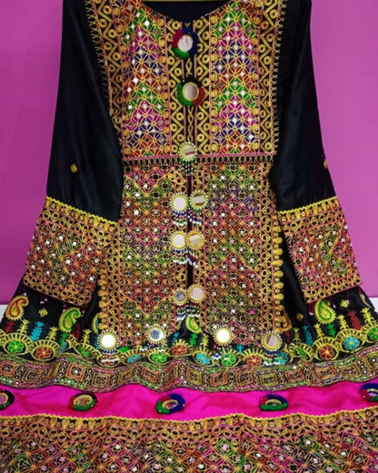 Stitched Pathani/Balochi/Afghani Silk Dress - 3 Piece