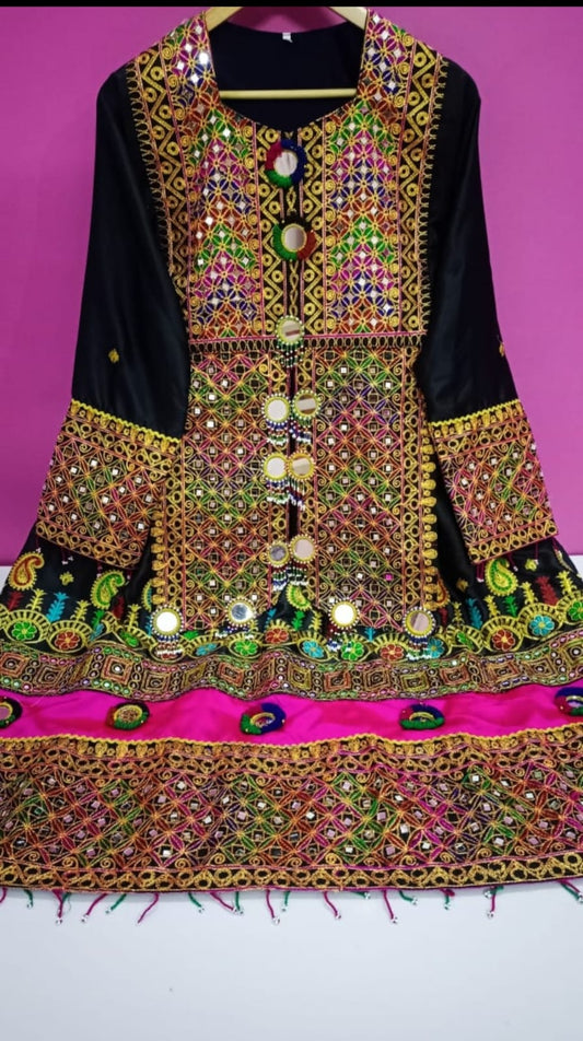 Stitched Pathani/Balochi/Afghani Silk Dress - 3 Piece