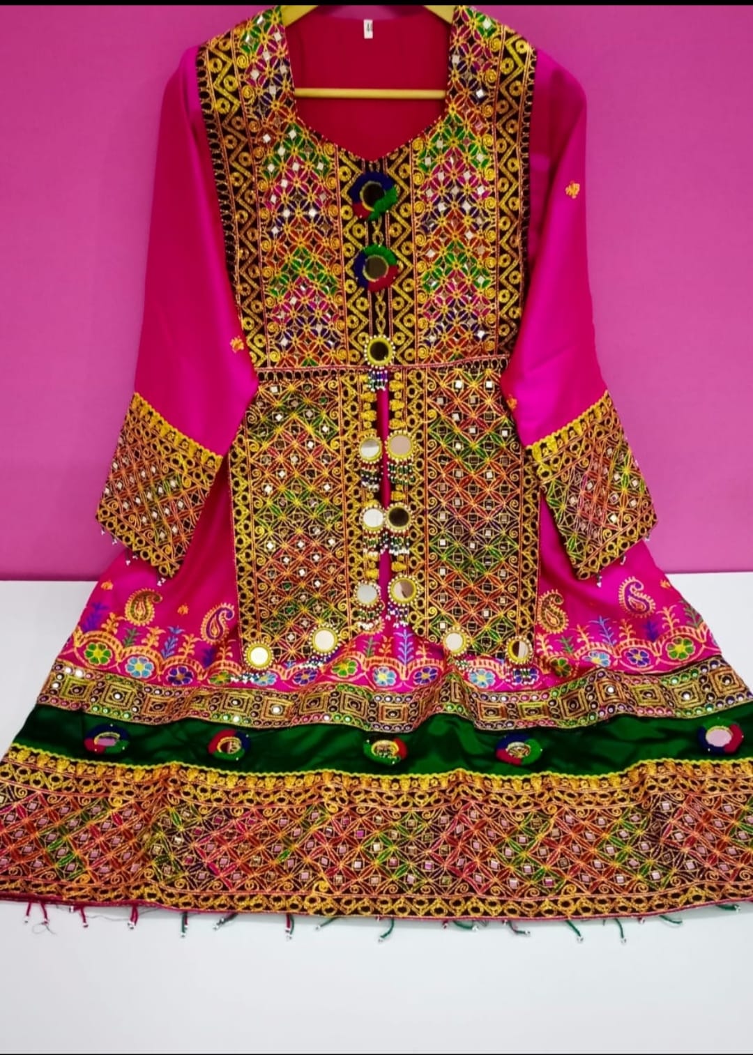 Stitched Pathani/Balochi/Afghani Silk Dress - 3 Piece