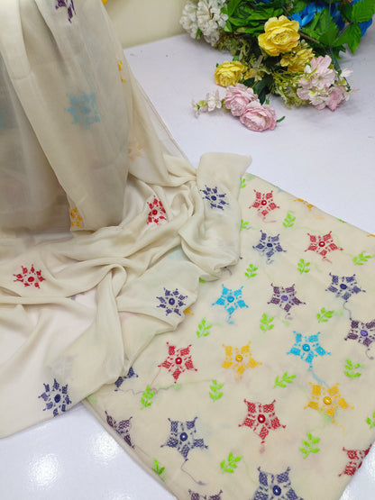 Hand embroidery Chiffon -2 piece