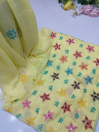 Hand embroidery Chiffon -2 piece