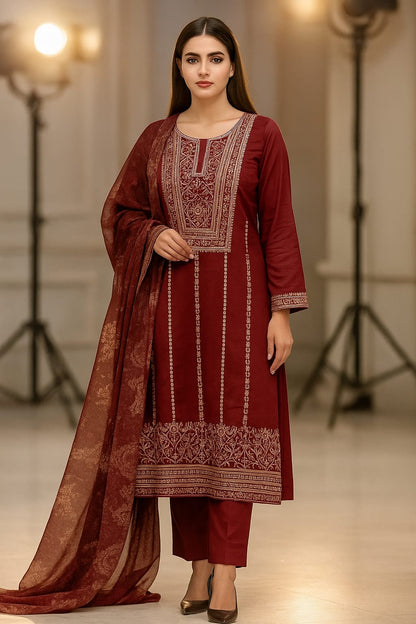 Bareeze Embroidered Lawn – 3 Piece