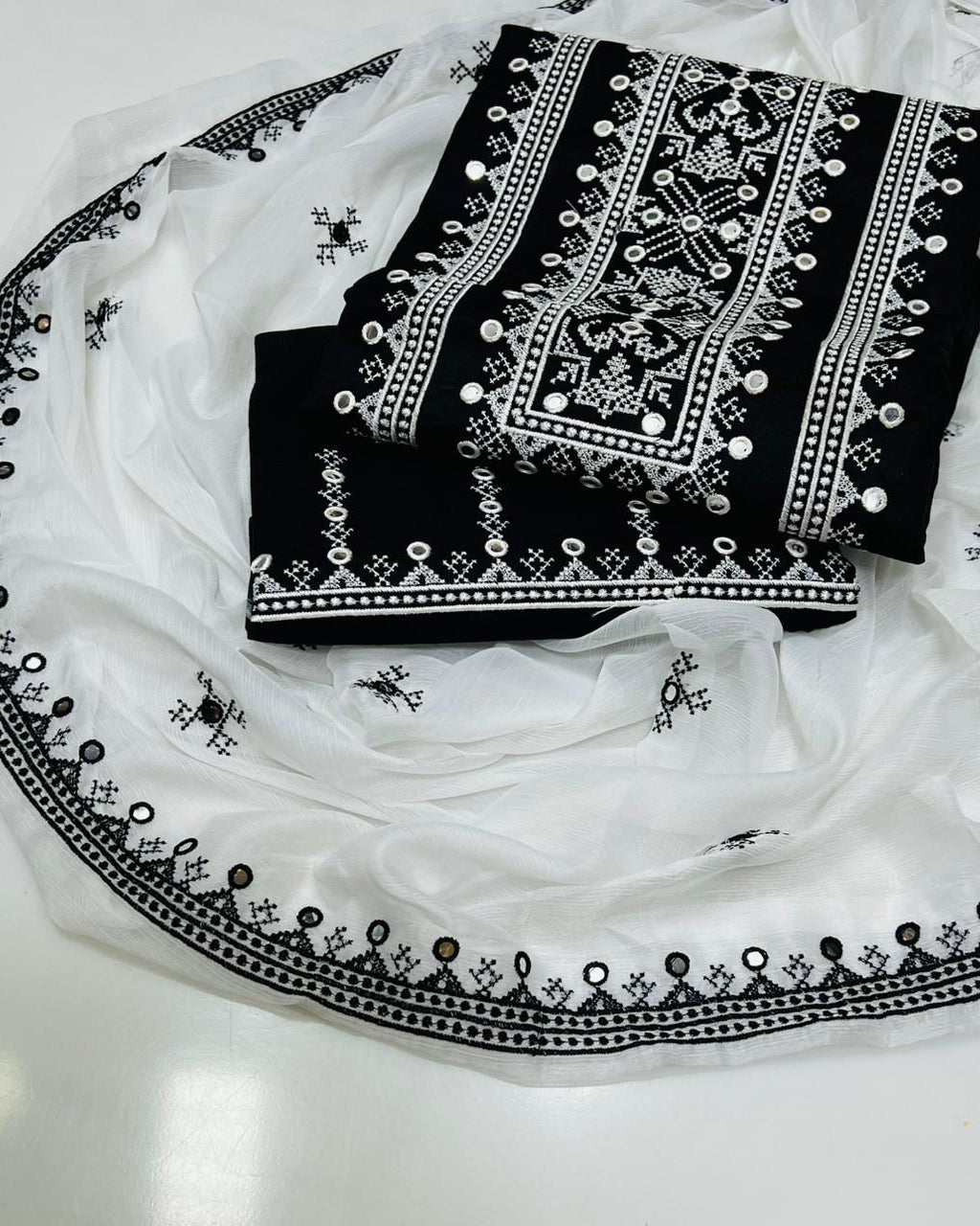 Cotton Embroidered 3 piece Suit