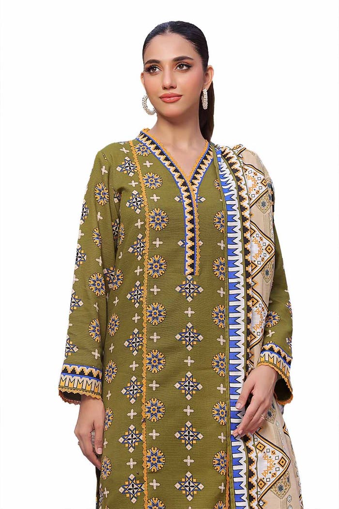 3 Piece Unstitched Printed Khaddar Suit SD-42131