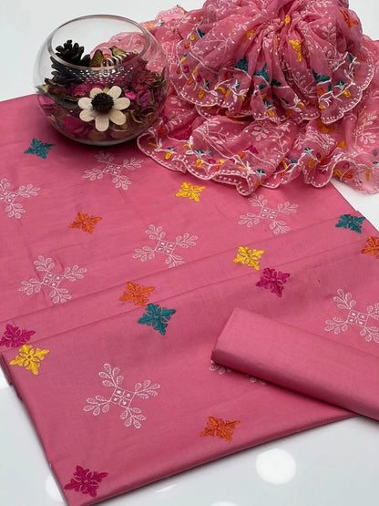 Noor-e-Jaal Lawn Phulkari Chiffon Dupatta - 3 piece