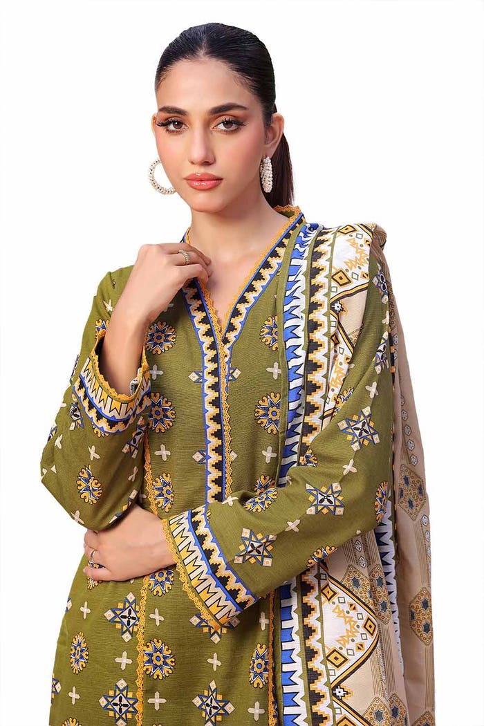 3 Piece Unstitched Printed Khaddar Suit SD-42131