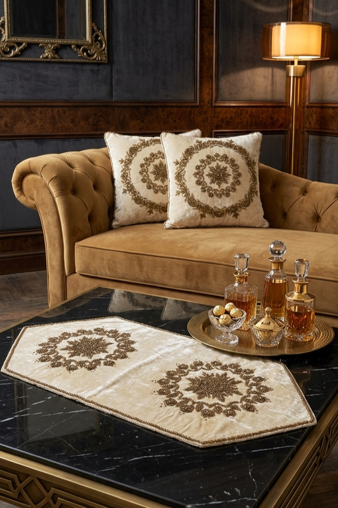 Cushions & Table Runner Hand Made 3 Piece Set | preorder