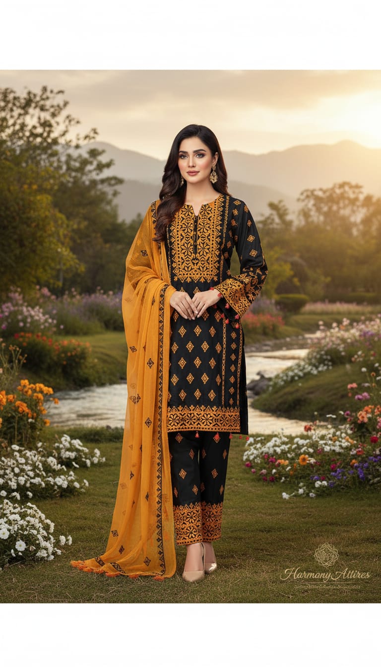 Cotton Applique Emb - 3 Piece