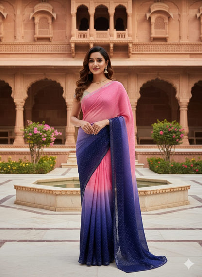 Korean Sheesha Silk sari tie & dyr