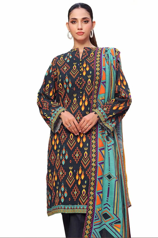 3 Piece Unstitched Printed Khaddar Suit SD-42132