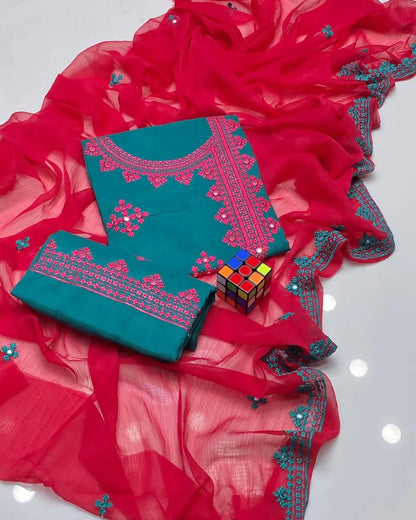 Sindhi Anarkha Style Lawn Cotton Heavy Embroidery - 3 Piece
