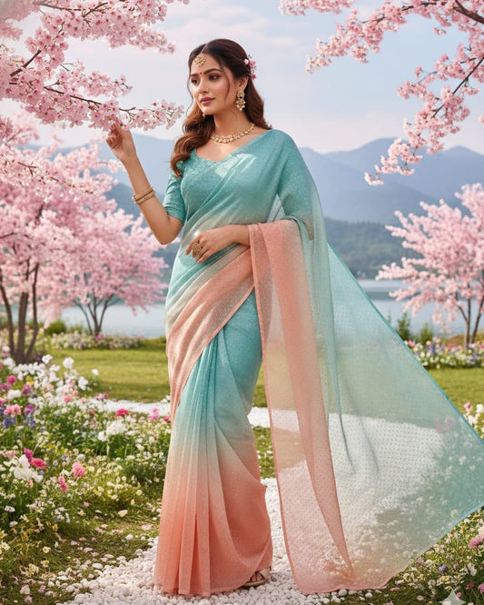 Korean Sheesha Silk sari tie & dyr