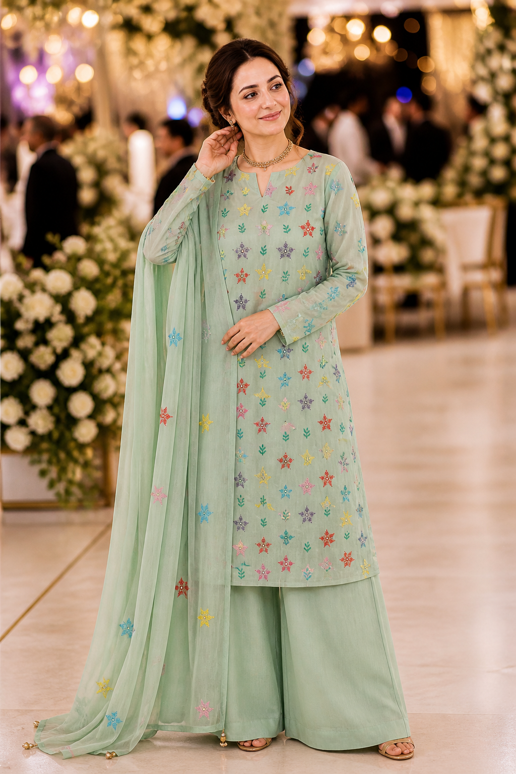 Hand embroidery Chiffon -2 piece