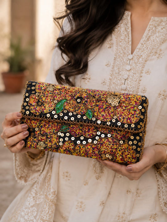 Zebaish - handmade clutch