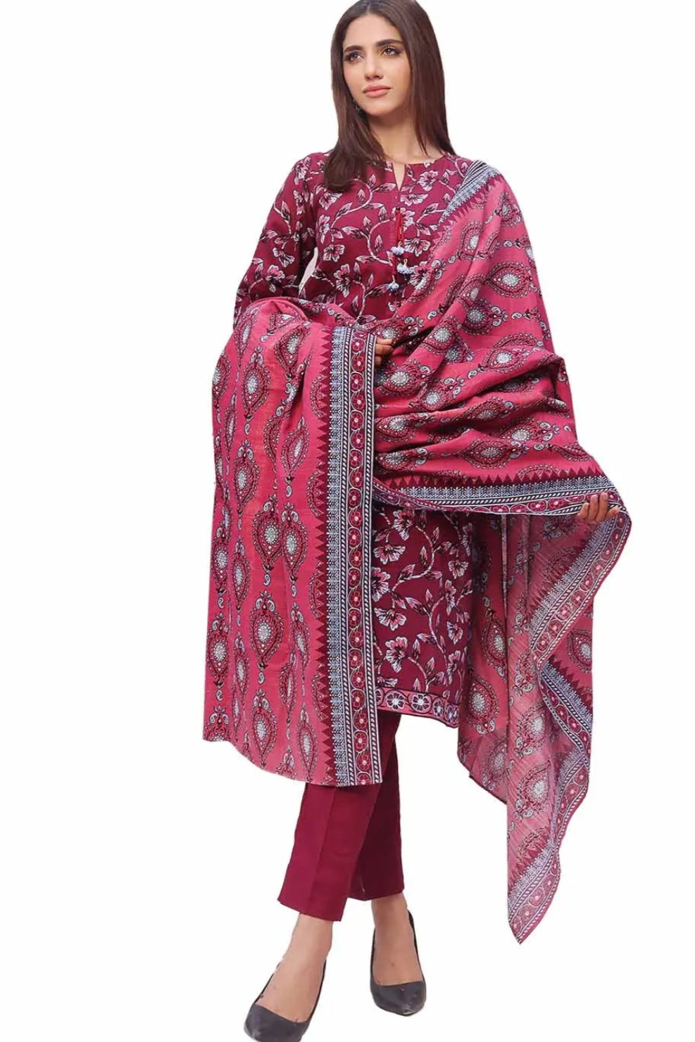 3 Piece Unstitched Printed Khaddar Suit SD-42133